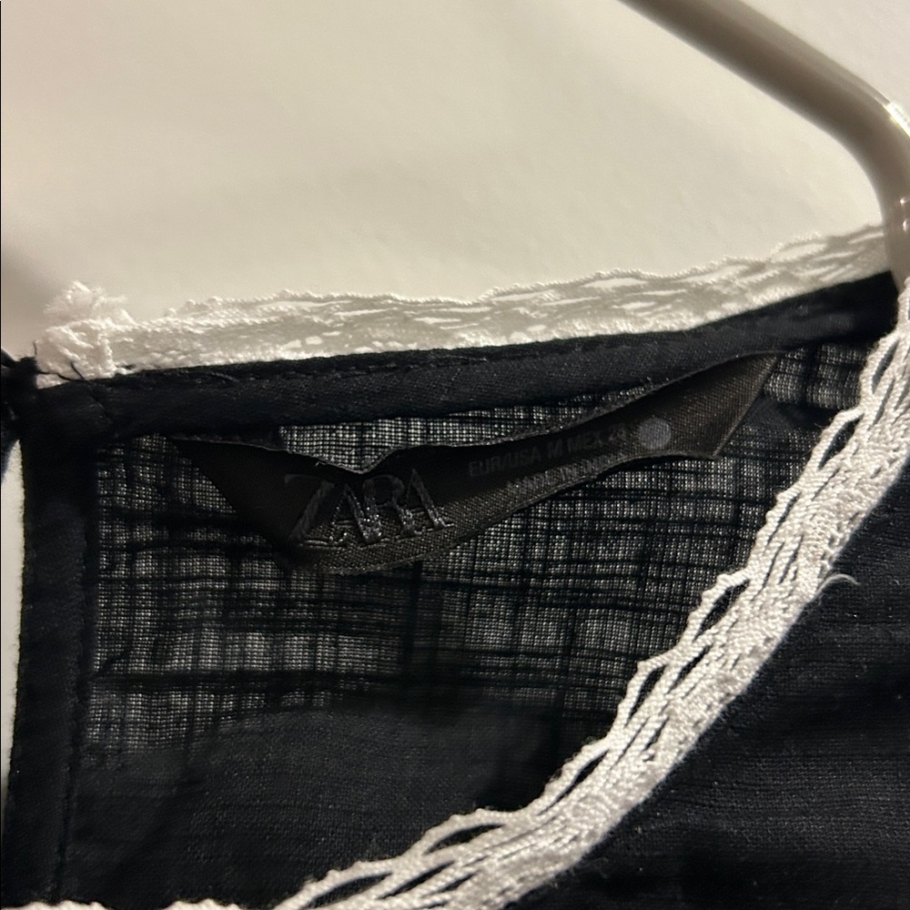 Zara Embroidered Black Blouse - Picture 3 of 4